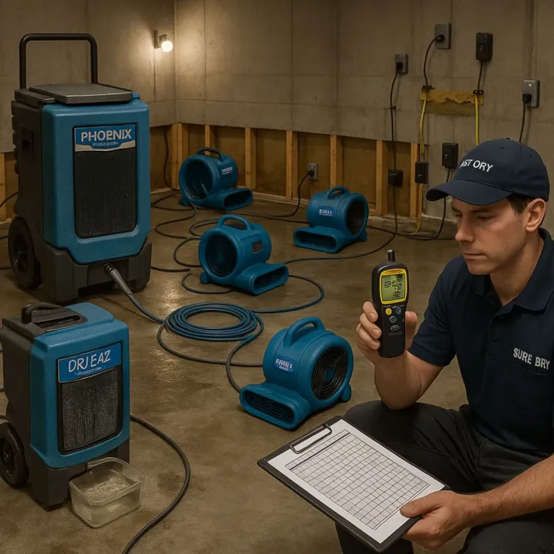 Structural Drying and Dehumidification process in Mauston, WI